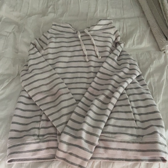 Jcrew gray and white striped sweatshirt - Picture 2 of 3